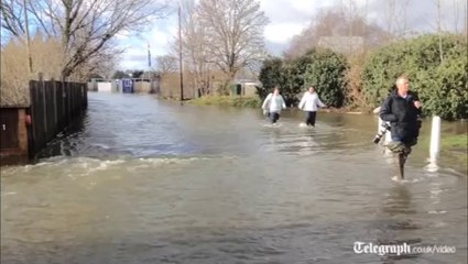 Flooding at Penton Park static home site in Chertsey
