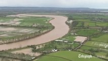 Aerial footage shows extent of flooding