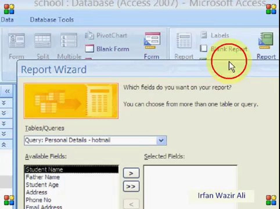 MS Access 2007 Part19 - free Tutorial Urdu and Hindi language by Microsoft Office