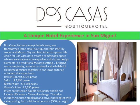 Dos Casas Boutique Hotel : Restaurant San Miguel de Allende