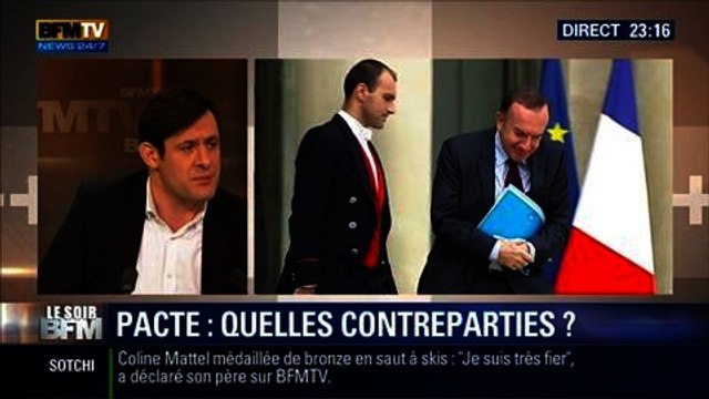 Le Soir BFM: Pacte de responsabilité: Pierre Gattaz ne veut pas de contreparties - 11/02 3/4