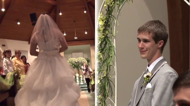 Bride Sings ‘Look At Me’ To Groom While Walking Down The Aisle