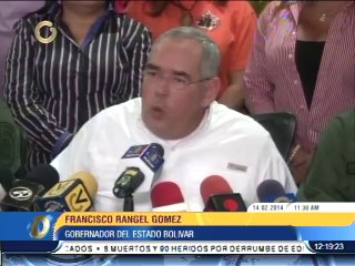 Gobernador Rangel pidió paciencia y calma ante protestas en Bolívar
