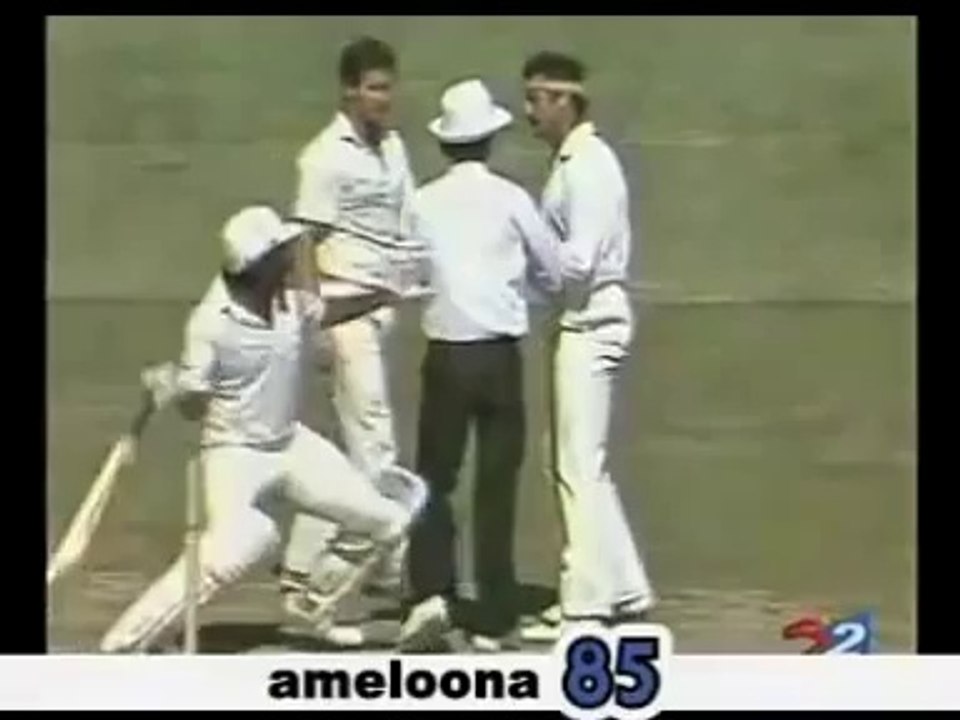 Javed Miandad and Dennis Lillee Javed Hold bat...