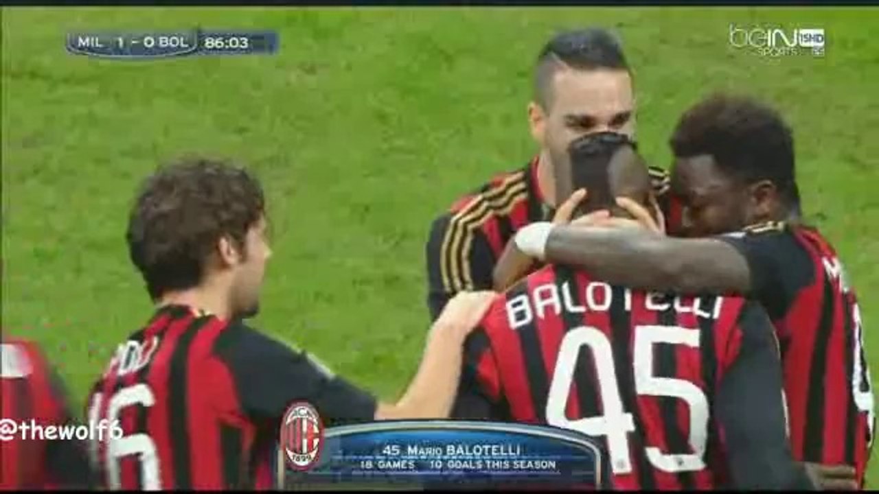 Balotelli Amazing Goal Against Bologna - 14-2-2013