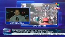 Pequeños focos opositores mantienen protestas en Mérida