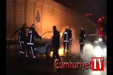 Yangını söndürürken elini yaktı!
