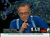 Larry King gets trampled by Jon Stewart _Well John I got a t