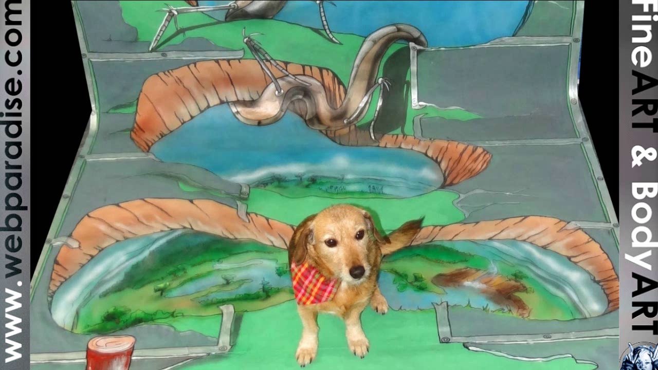 streetar 3d-gemaelde 3d-painting illusion-art by Christine Dumbsky