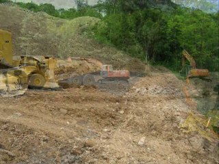 Travaux de la digue pare-pierres de Grésy-sur-Isère