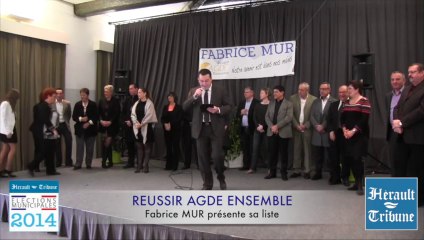 AGDE - 2014 - FABRICE MUR PRESENTE LA LISTE DU RASSEMBLEMENT POUR AGDE