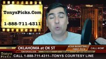 Oklahoma Sooners vs. Oklahoma St Cowboys Pick Prediction NCAA College Basketball Odds Preview 2-15-2014