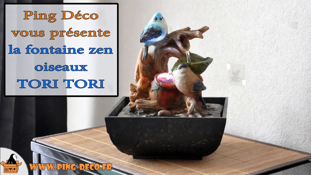fontaine intérieur lumineuse oiseaux TORI TORI