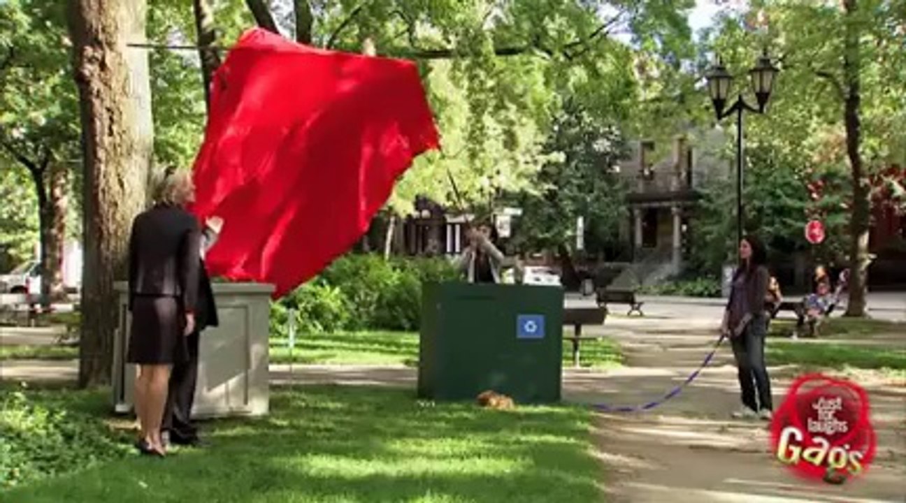 Puppy Speared By Iron Statue Prank