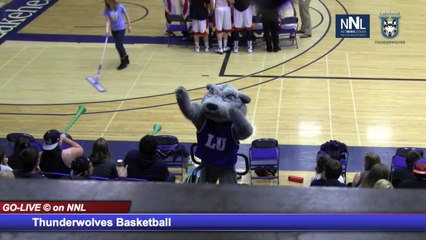 LU Basketball Wolfie Revs up the crowd