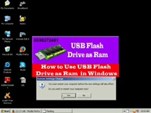 how to use usb flash drive as a ram