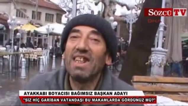 Ayakkabı boyacısı bağımsız başkan adayı