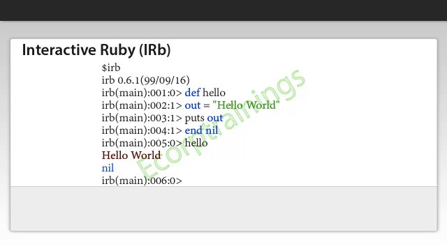 Ruby Environment Setup online training | USA UK and INDIA | Ruby Environment Setup training online @Ecorptrainings