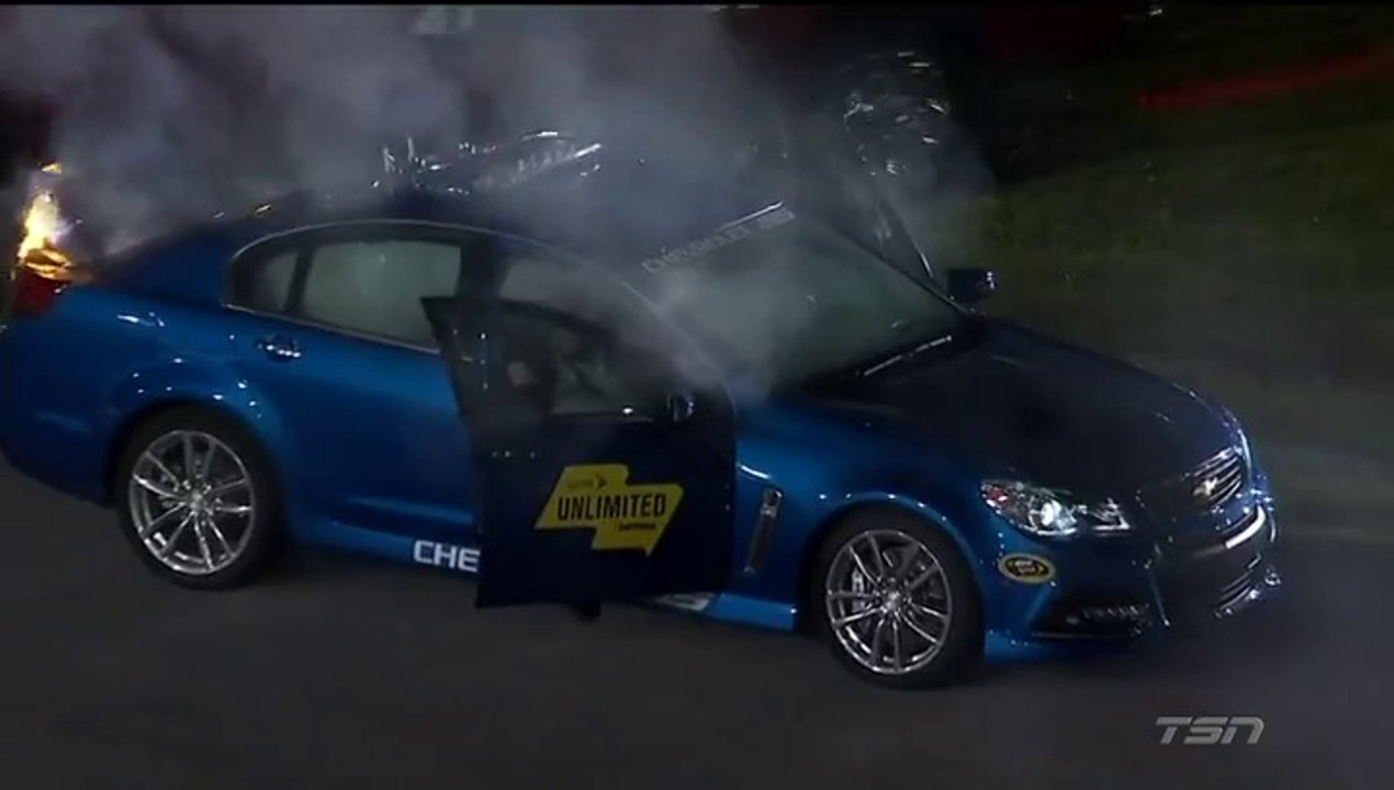 NASCAR Sprint Cup Sprint Unlimited 2014 Pace car on fire