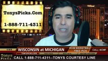 Michigan Wolverines vs. Wisconsin Badgers Pick Prediction NCAA College Basketball Odds Preview 2-16-2014