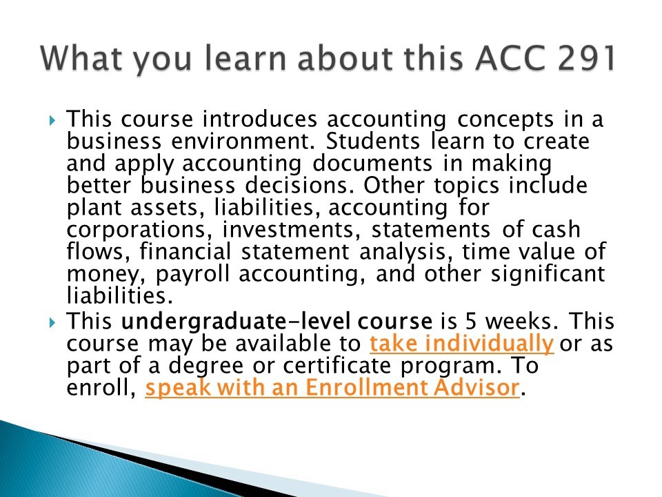 ACC 291 final exams