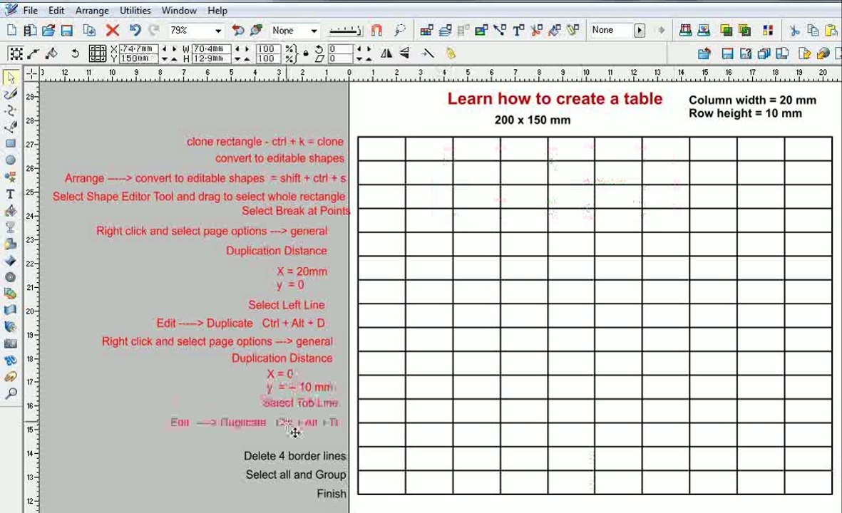 Xara Xtreme Pro 5 Tutorials By Muhudu - How to Create a Table