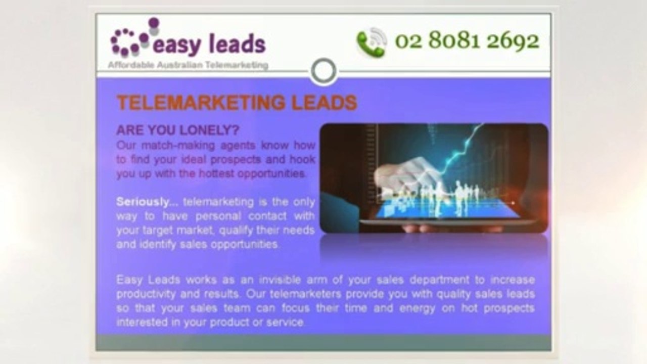 Easy leads - Telemarketing Australia