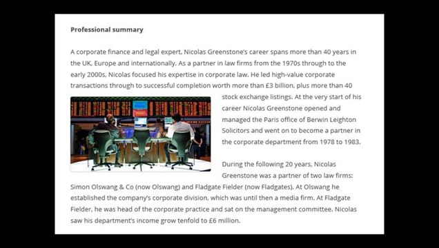 Nicolas Greenstone | Corporate finance and legal expert