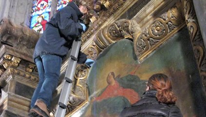 Ravenel: nouvelle vie pour la grande toile du chœur de l'église