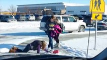 Children falling on ice... Amazing and hilarious!