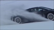 Skiing with a Lamborghini Gallardo! Crazy...