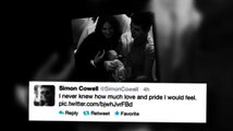 Simon Cowell le presenta su bebe Eric al mundo
