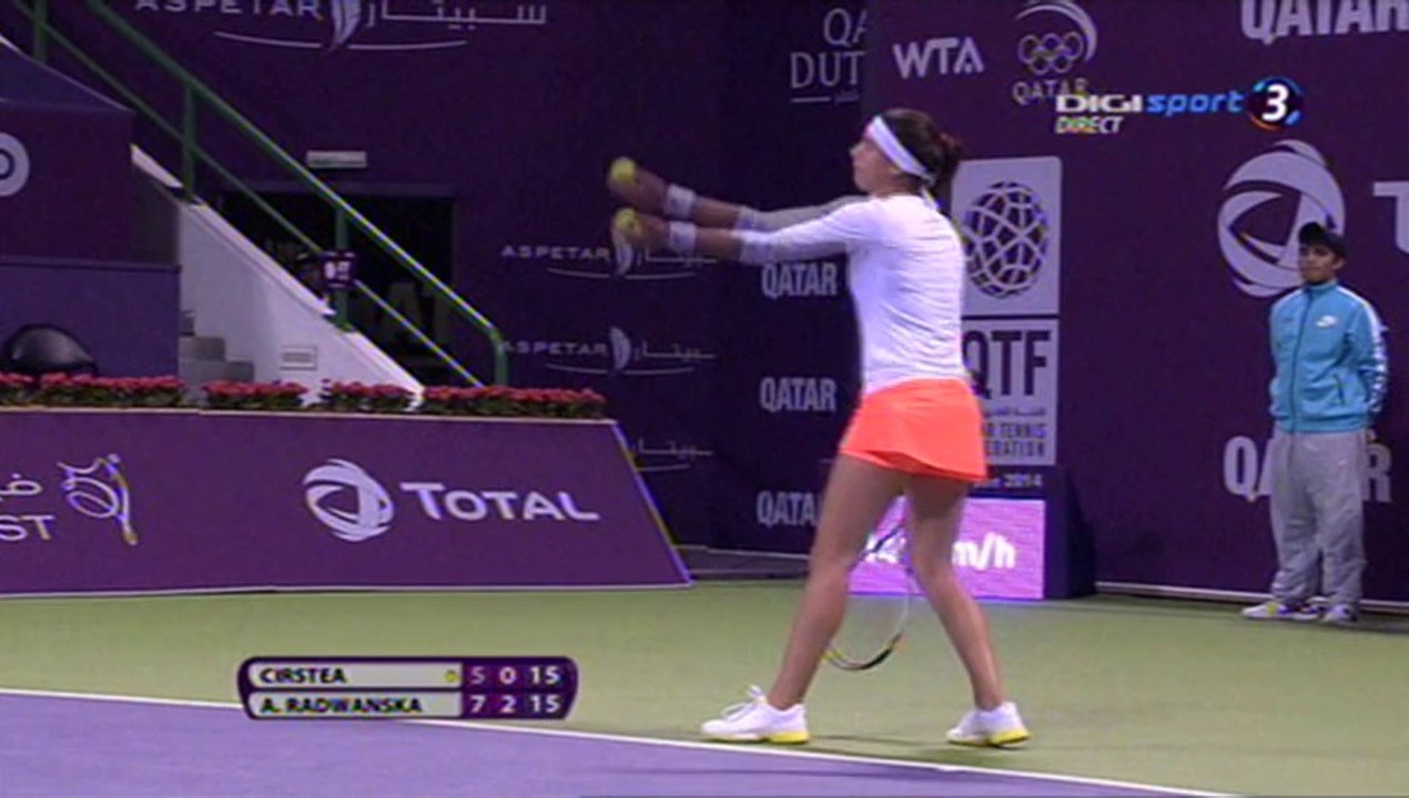 Sorana Cirstea - Agnieszka Radwanska (Doha 2014 - Turul II) Set 2