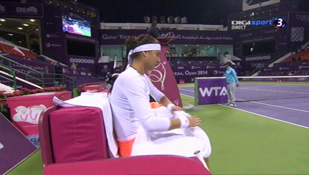 Sorana Cirstea - Agnieszka Radwanska (Doha 2014 - Turul II) Set 1