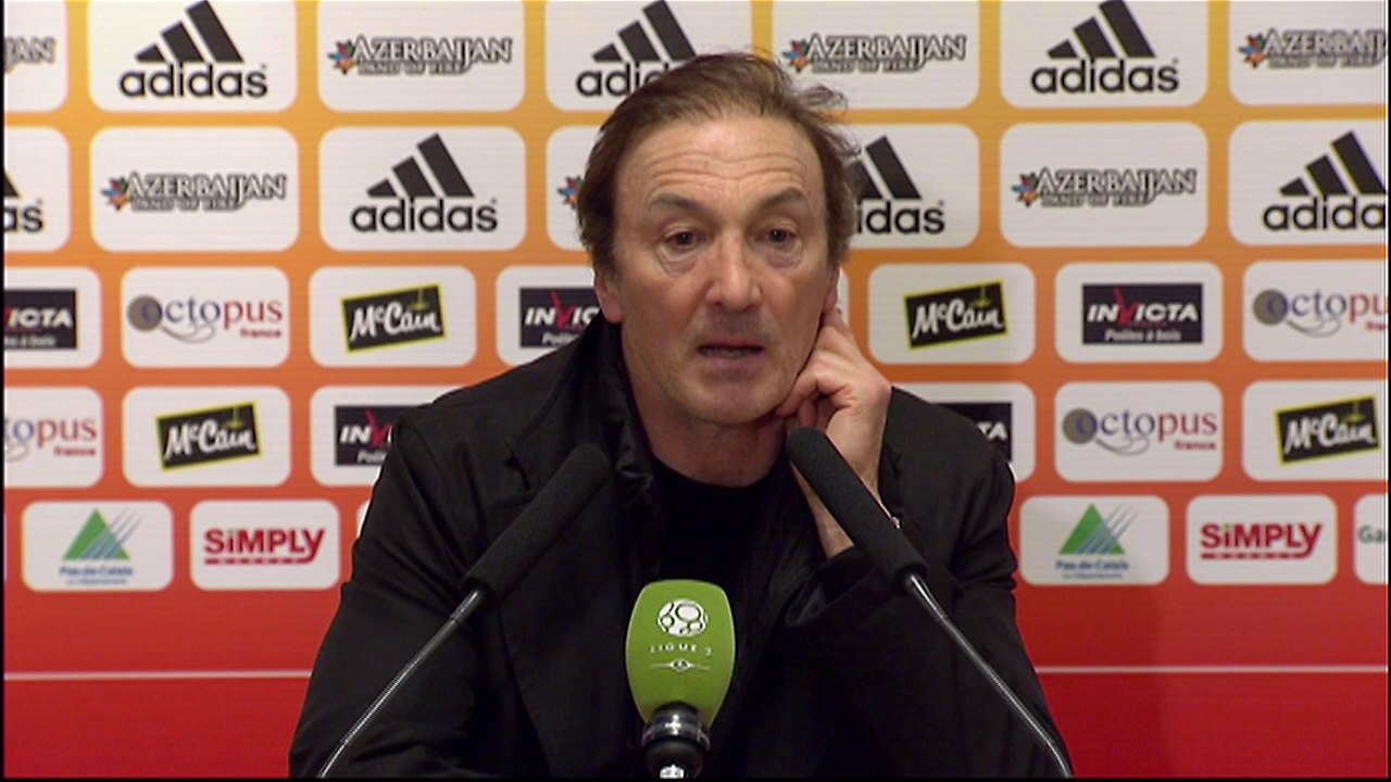 Conférence de presse RC Lens - Havre AC (1-1) : Antoine  KOMBOUARE (RCL) - Erick MOMBAERTS (HAC) - 2013/2014