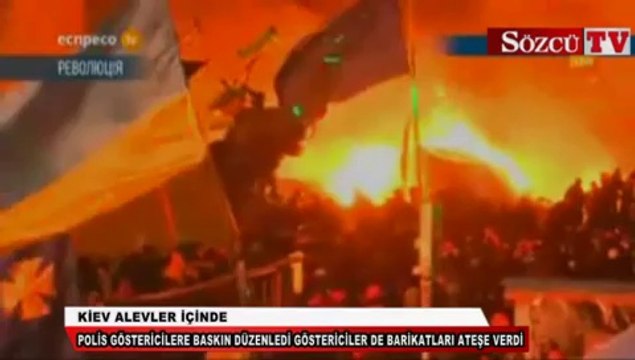 Kiev alevler içinde