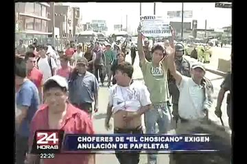 Choferes del 'Chosicano' marcharon contra el exceso de papeletas