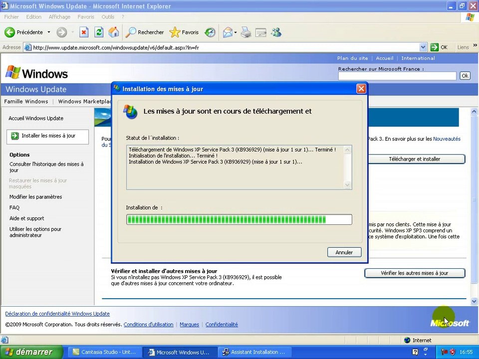 Installer Service Pack 3 dans Windows XP - Cours Formation Windows XP Français - 7.3