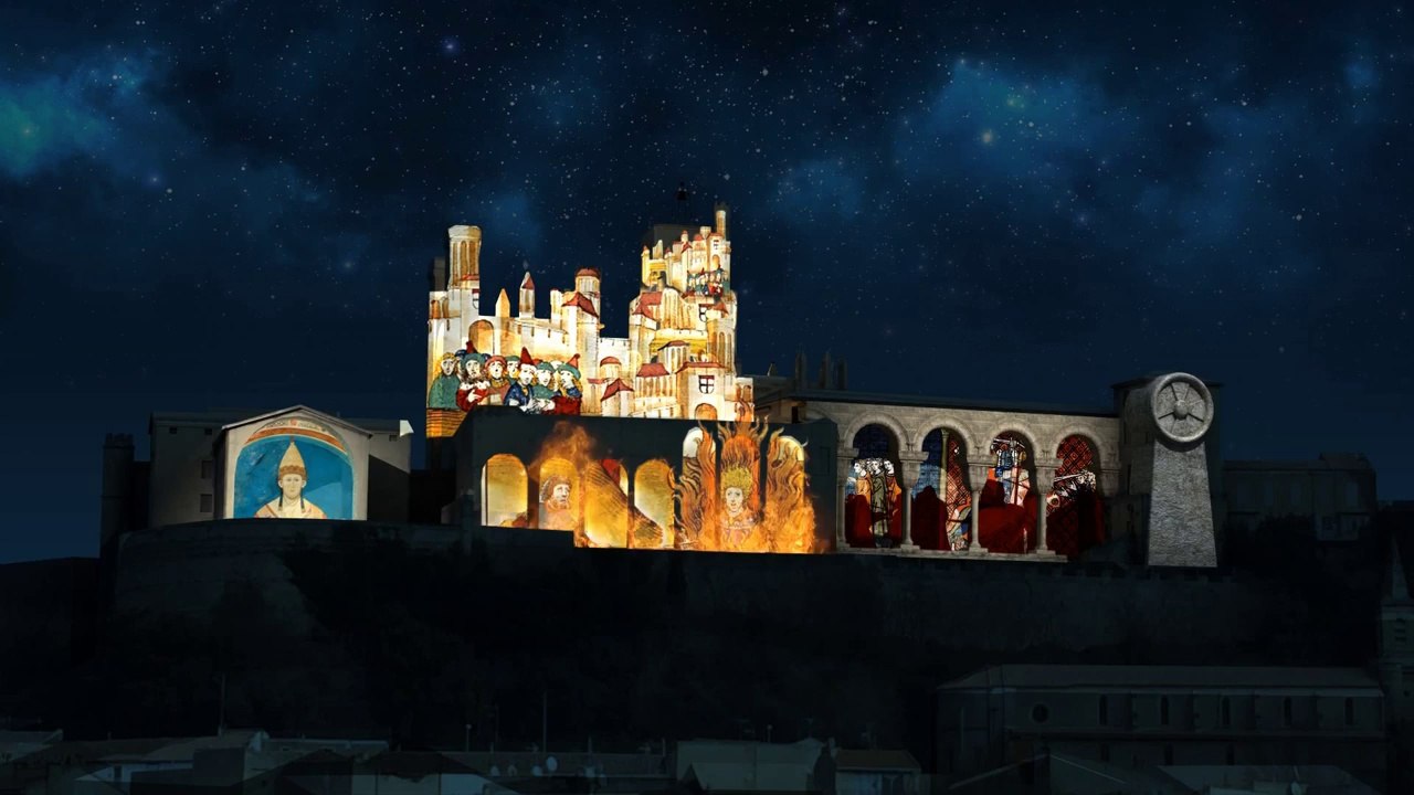 BEZIERS - 2014 - Spectacle son et lumière sur la Cathédrale Saint-Nazaire