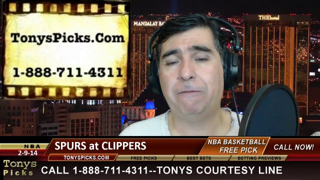 LA Clippers vs. San Antonio Spurs Pick Prediction NBA Pro Basketball Odds Preview 2-18-2014