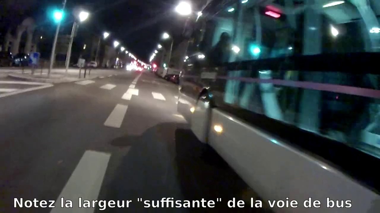 Nancy, ligne2 Stanway (of life) : cohabitation bus / cyclistes sur la voie partagée