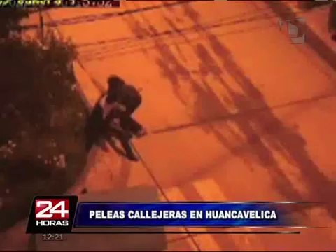 Cámara de seguridad registra varias peleas callejeras en Huancavelica