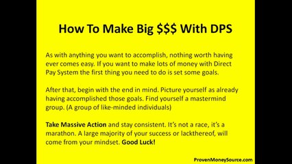 Direct Pay System - How To Make Big Money From Home