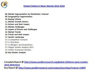 Global Children's Wear Market 2014-2018