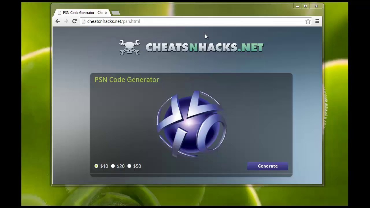 HACK PSN Générateur de Code Gratuit  - Free PSN Code Generator - Gift Card - Cartes-cadeaux 2014