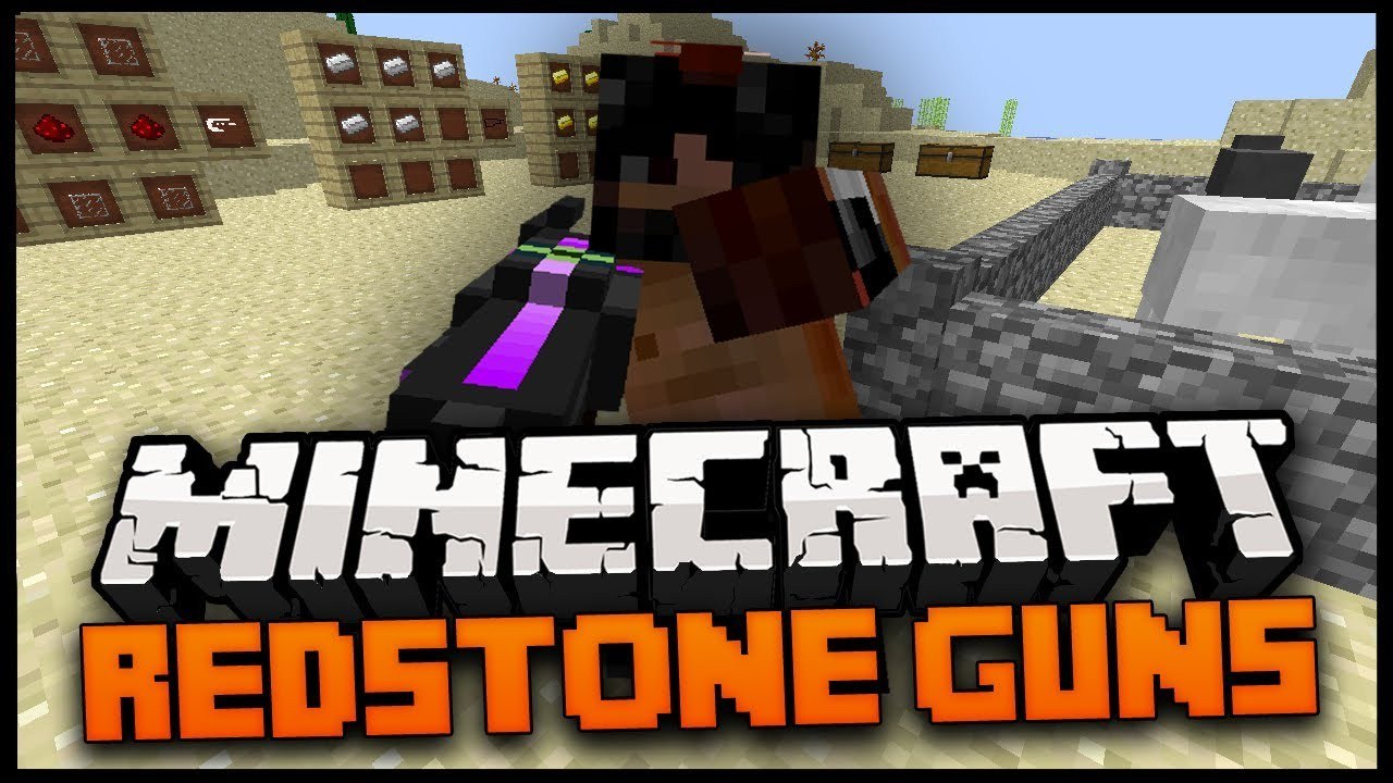 Minecraft Mod Spotlight : REDSTONE GUNS MOD! 1.7.4 ADDS SNIPER, MINI - GUN, HALO PLASMA GUN + MORE!