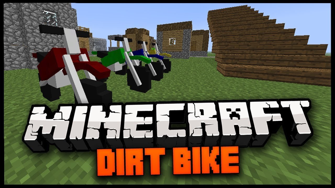 Minecraft Mod Spotlight: THE DIRT BIKE  MOD 1.7.4 - IMPLEMENTS A DIRT BIKE!