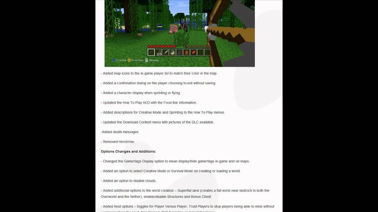 Minecraft Xbox Edition 1.8 Update Released !