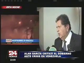 García: Los gobiernos democráticos tienen que ser firmes ante crisis en Venezuela