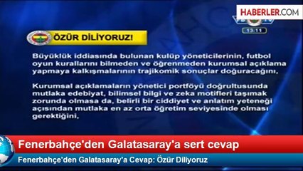 Fenerbahçe'den Galatasaray'a İmalı Yanıt Açıklaması
